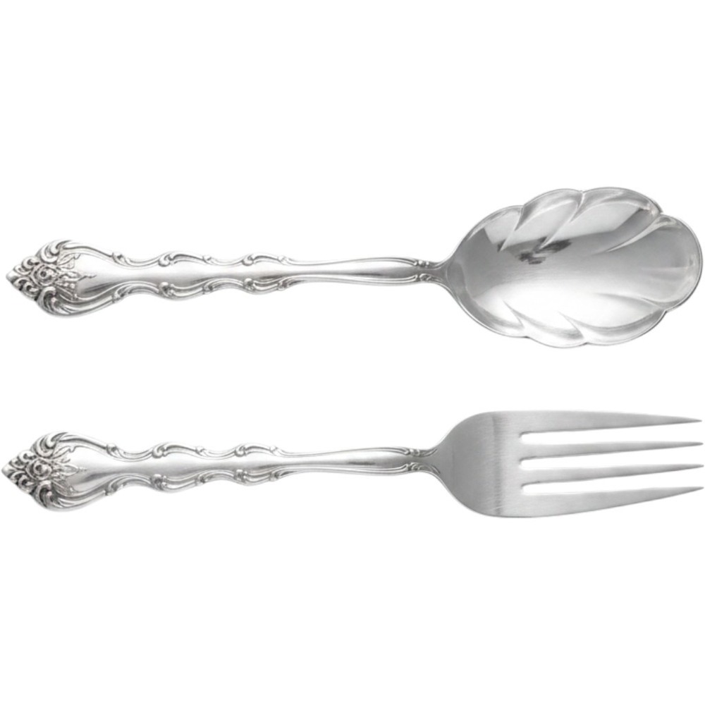 International Silver Serving Set 9" Silver Good Wild Rose Floral Ornate